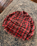 Vintage 80s/90s Plaid Print Long Sleeve Double Pocket Button Up Size XL