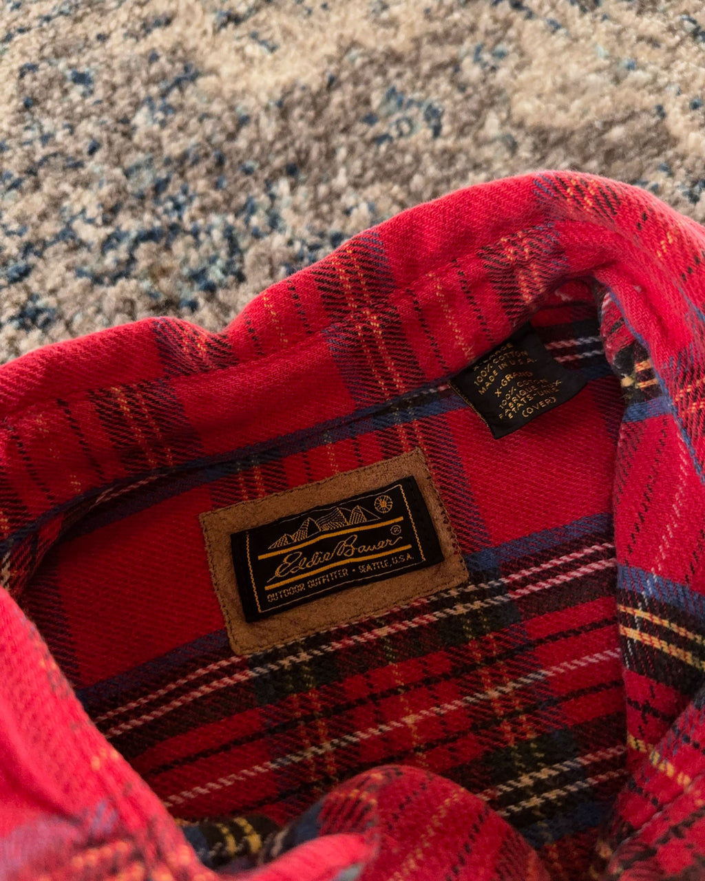 Vintage 90s Eddie Bauer Plaid Double Pocket Long Sleeve Button Up Size XL