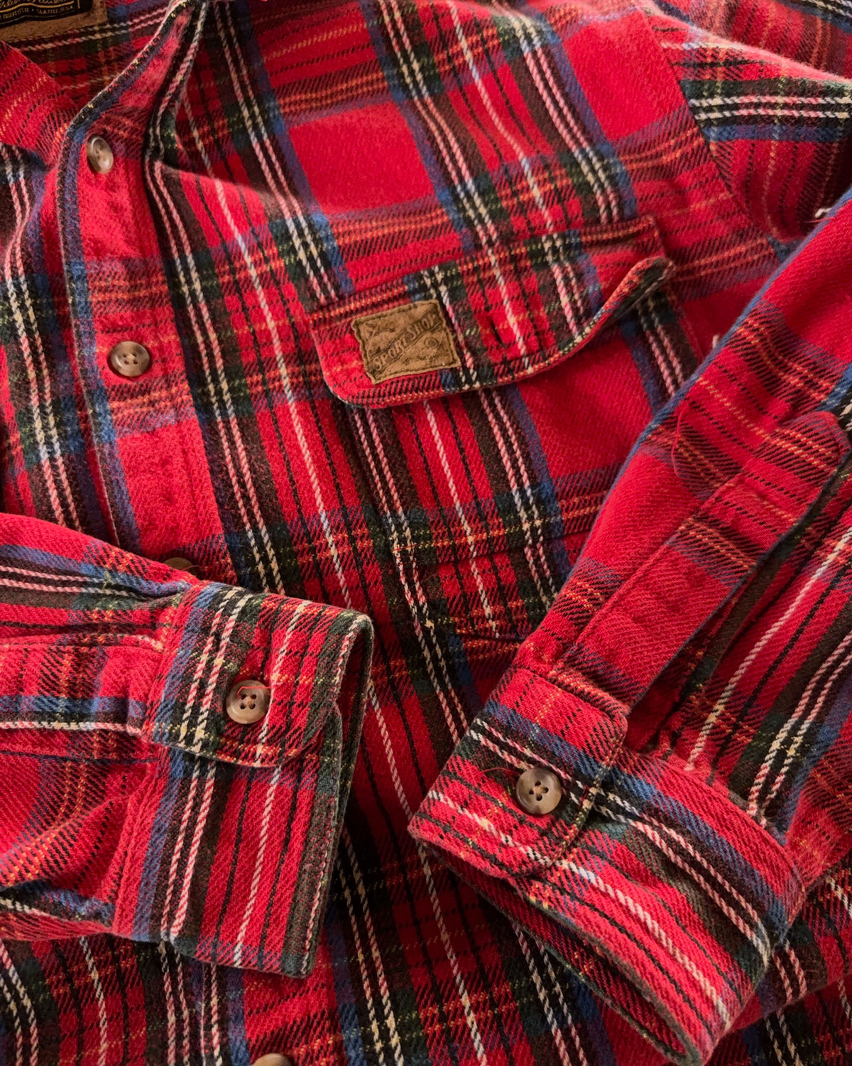 Vintage 90s Eddie Bauer Plaid Double Pocket Long Sleeve Button Up Size XL