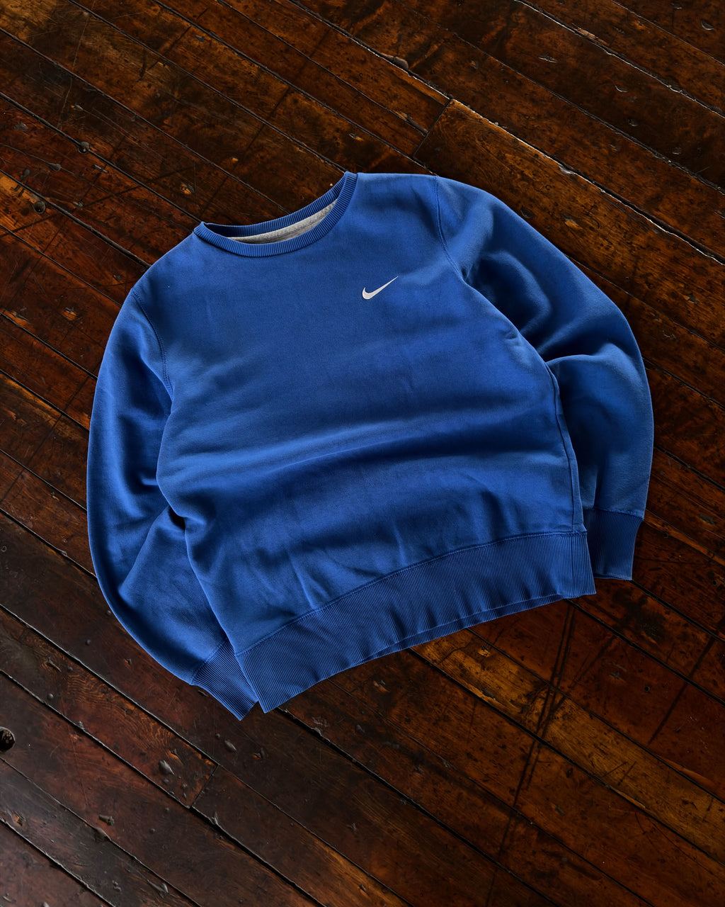 Vintage Nike Embroidered Mini Swoosh Blue Crewneck Sweatshirt Size Large