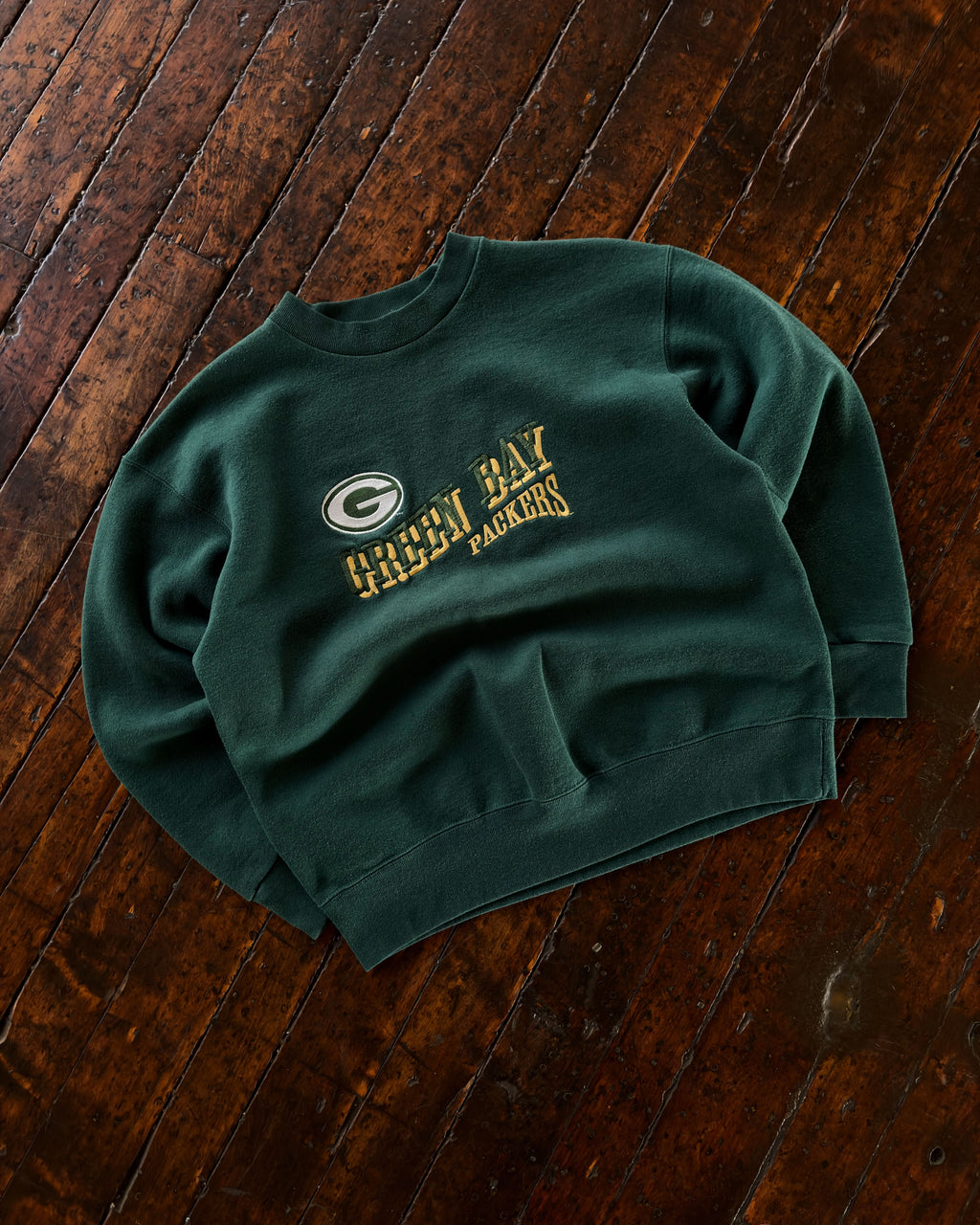 Vintage 90s Green Bay Packers NFL Embroidered Spellout Football Sweatshirt Size Medium