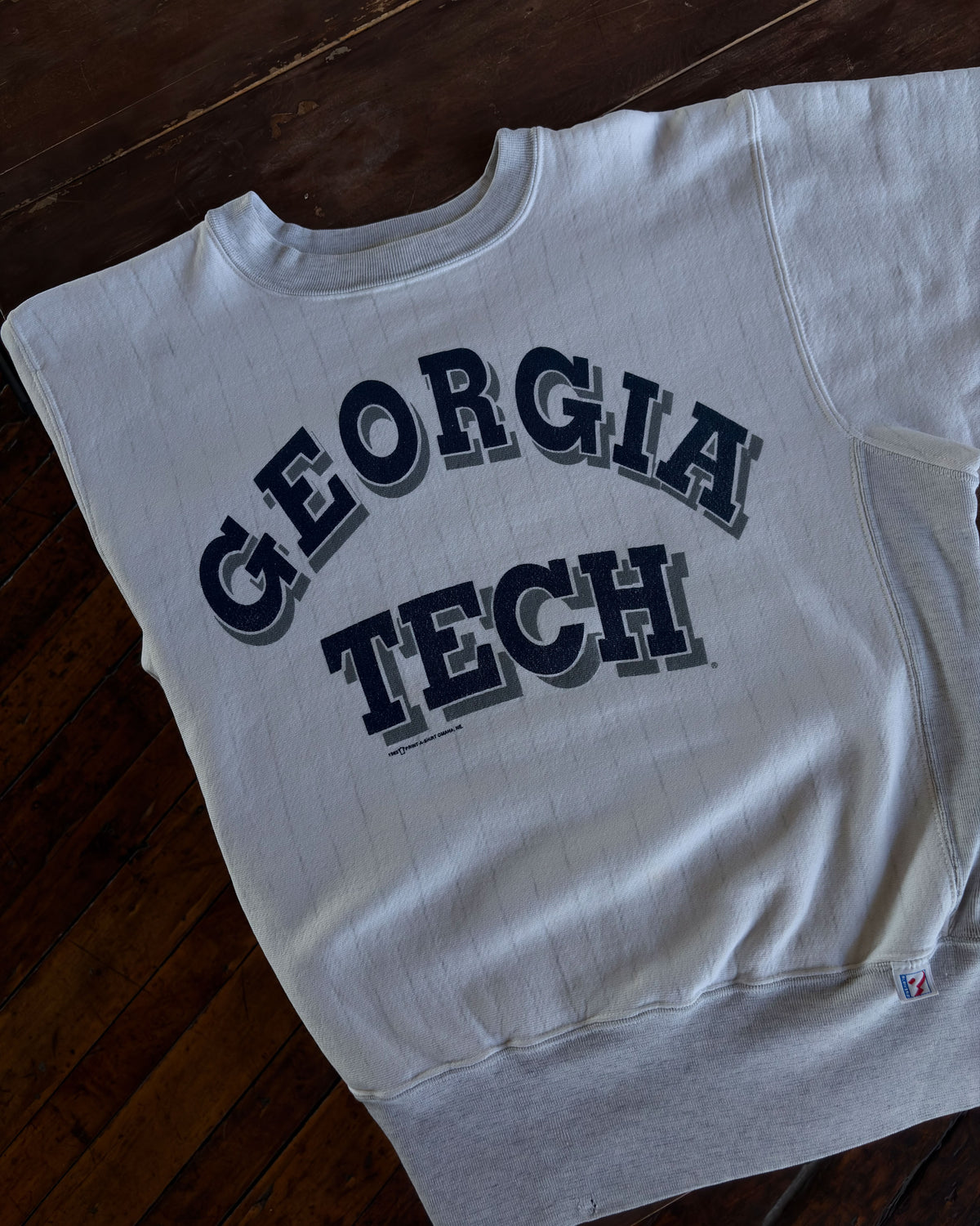 Vintage 1992 Georgia Tech Yellow Jackets NCAA Collegiate Spellout Sweatshirt Size Large