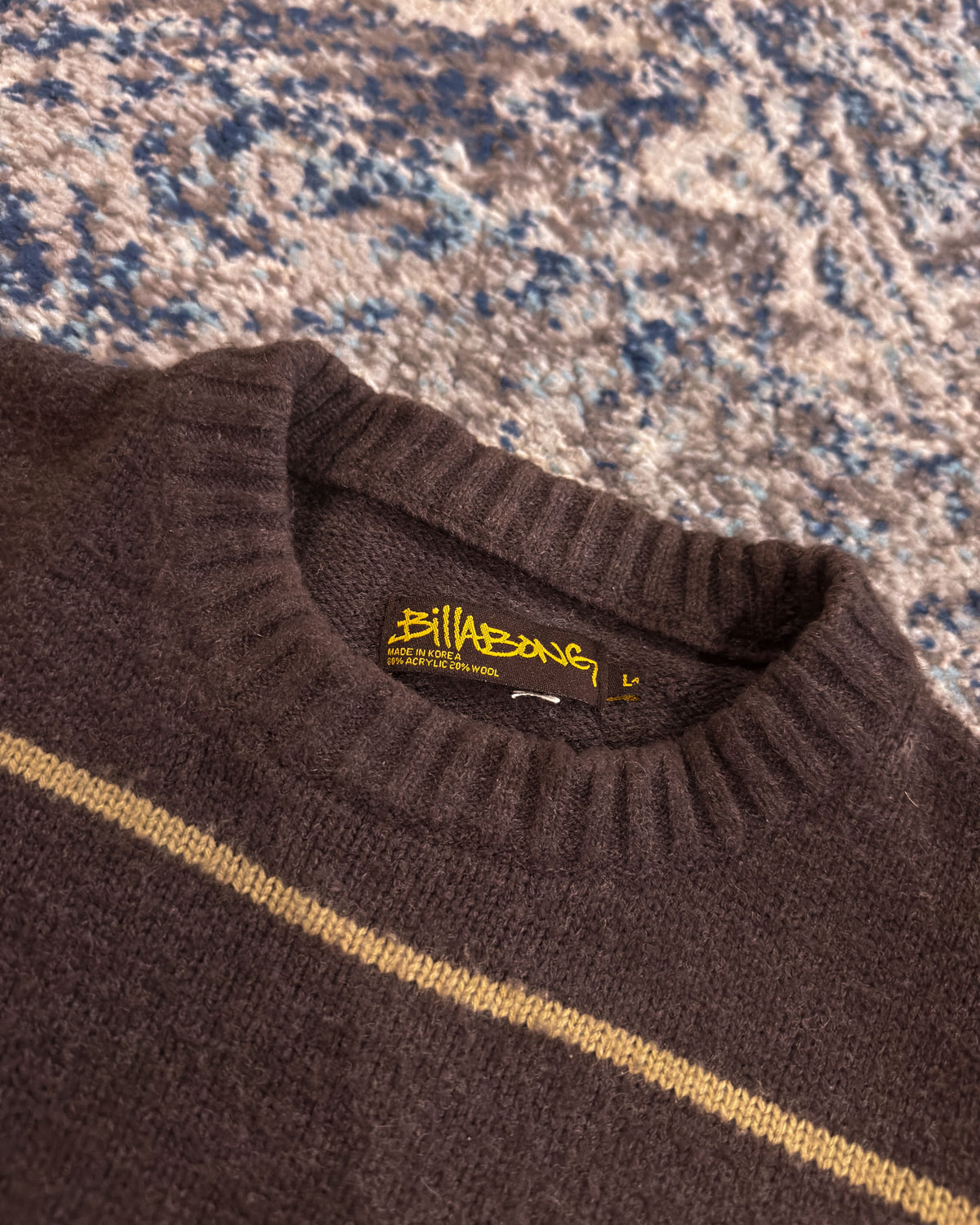 Vintage 90s Billabong Striped Surfwear Style Pullover Knit Sweater Size Large