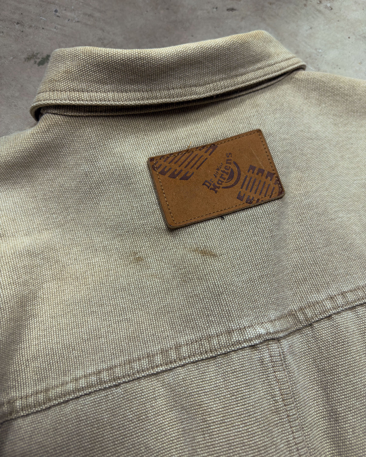 Vintage 90s Dr. Martens Canvas Khaki Trucker Jacket Size Large