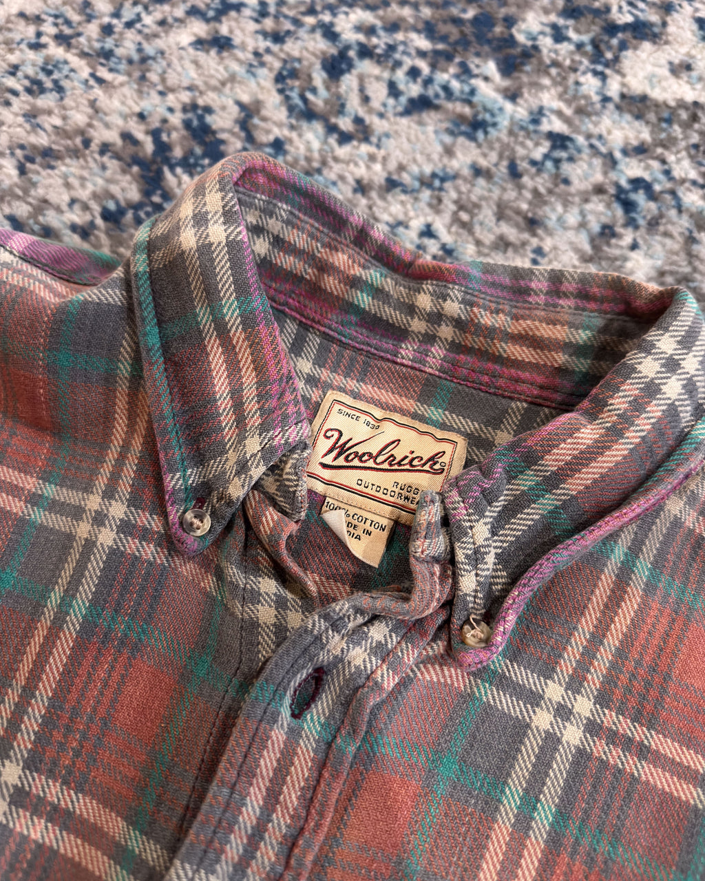 Vintage 90s Woolrich Plaid Double Pocket Long Sleeve Button Up Size XL