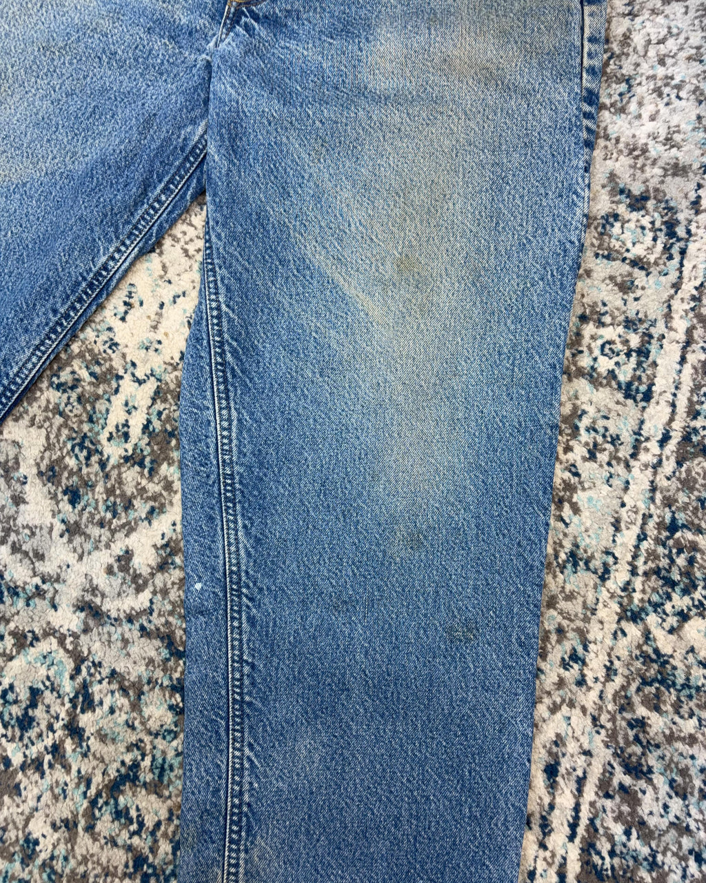 Vintage Carhartt Plaid Lined Medium Wash Denim Workwear Pants Size 36
