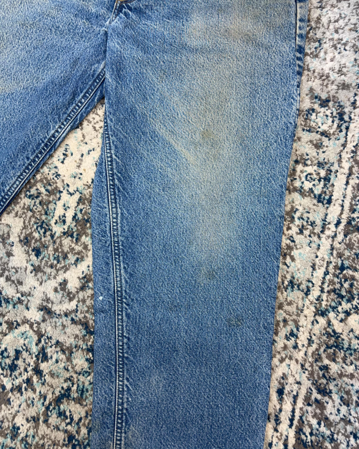 Vintage Carhartt Plaid Lined Medium Wash Denim Workwear Pants Size 36