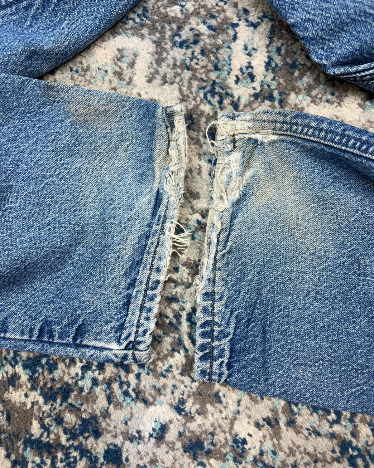 Vintage Carhartt Plaid Lined Medium Wash Denim Workwear Pants Size 36