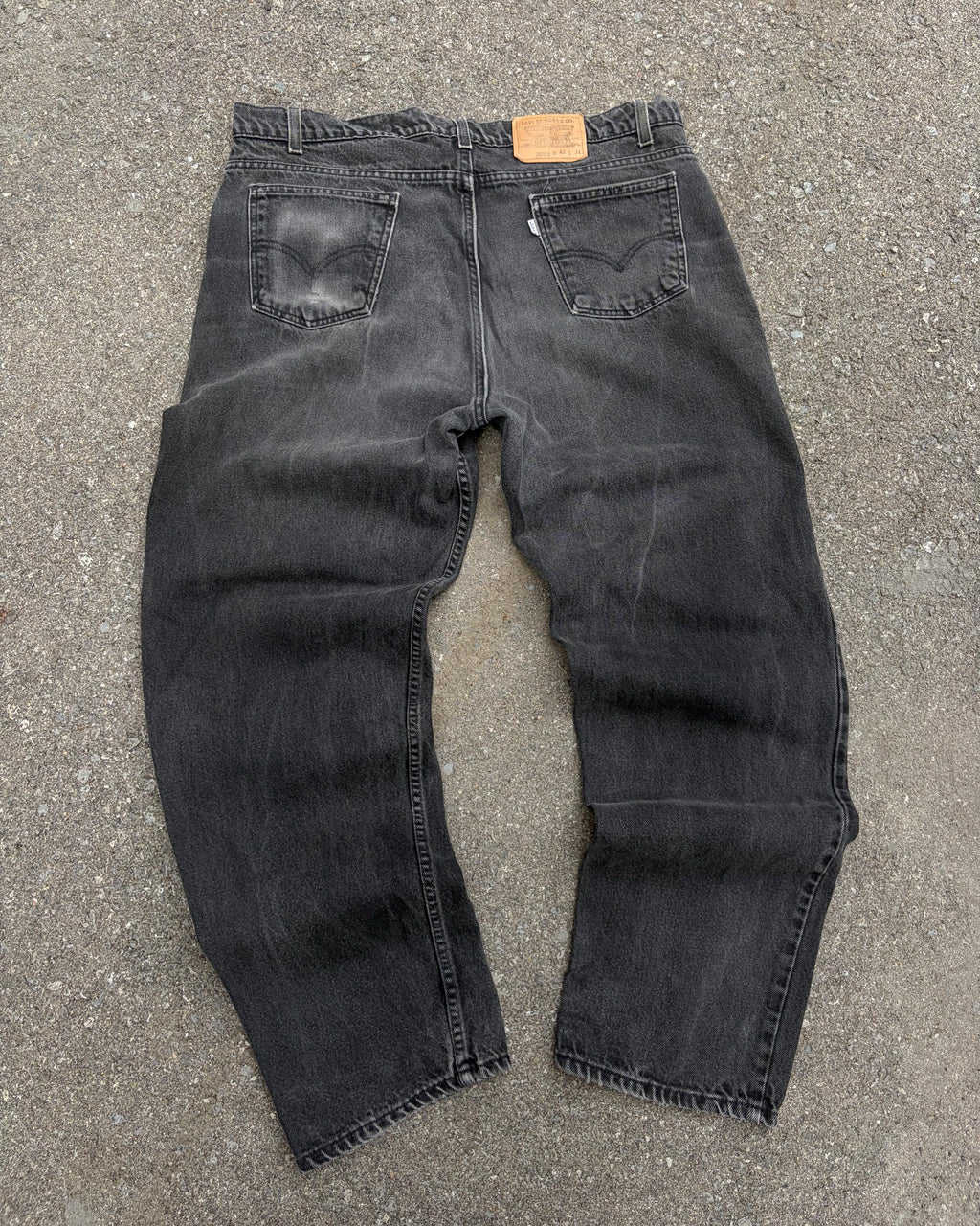 Vintage 90s Levis White Tab Relaxed Fit Straight Leg Black Denim Pants Size 40