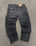 Vintage 90s Levis White Tab Relaxed Fit Straight Leg Black Denim Pants Size 40