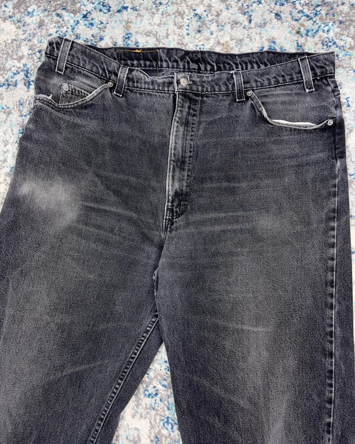 Vintage 90s Levis White Tab Relaxed Fit Straight Leg Black Denim Pants Size 40