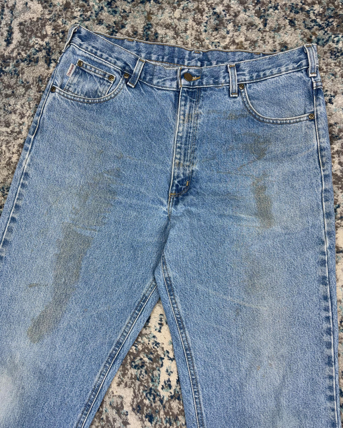 Vintage Carhartt Relaxed Fit Medium Wash Denim Pants Size 35