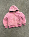 Vintage Berne Insulated Canvas Workwear Hooded Bomber Jacket Size YOUTH 6-8