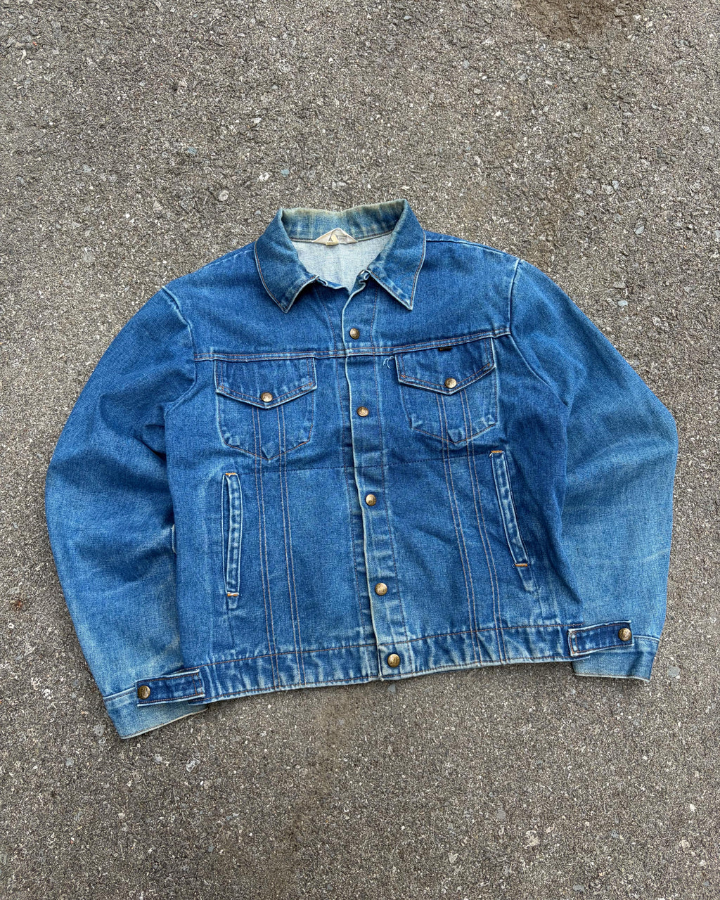 Vintage 80s/90s Key Imperial Medium Wash Denim Trucker Jacket Size YOUTH XL
