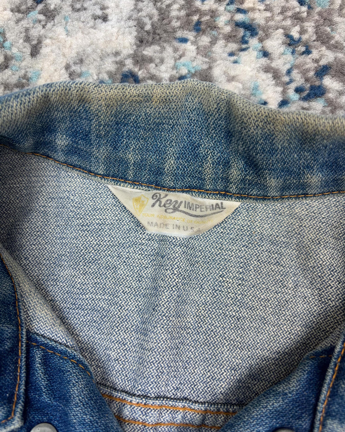 Vintage 80s/90s Key Imperial Medium Wash Denim Trucker Jacket Size YOUTH XL