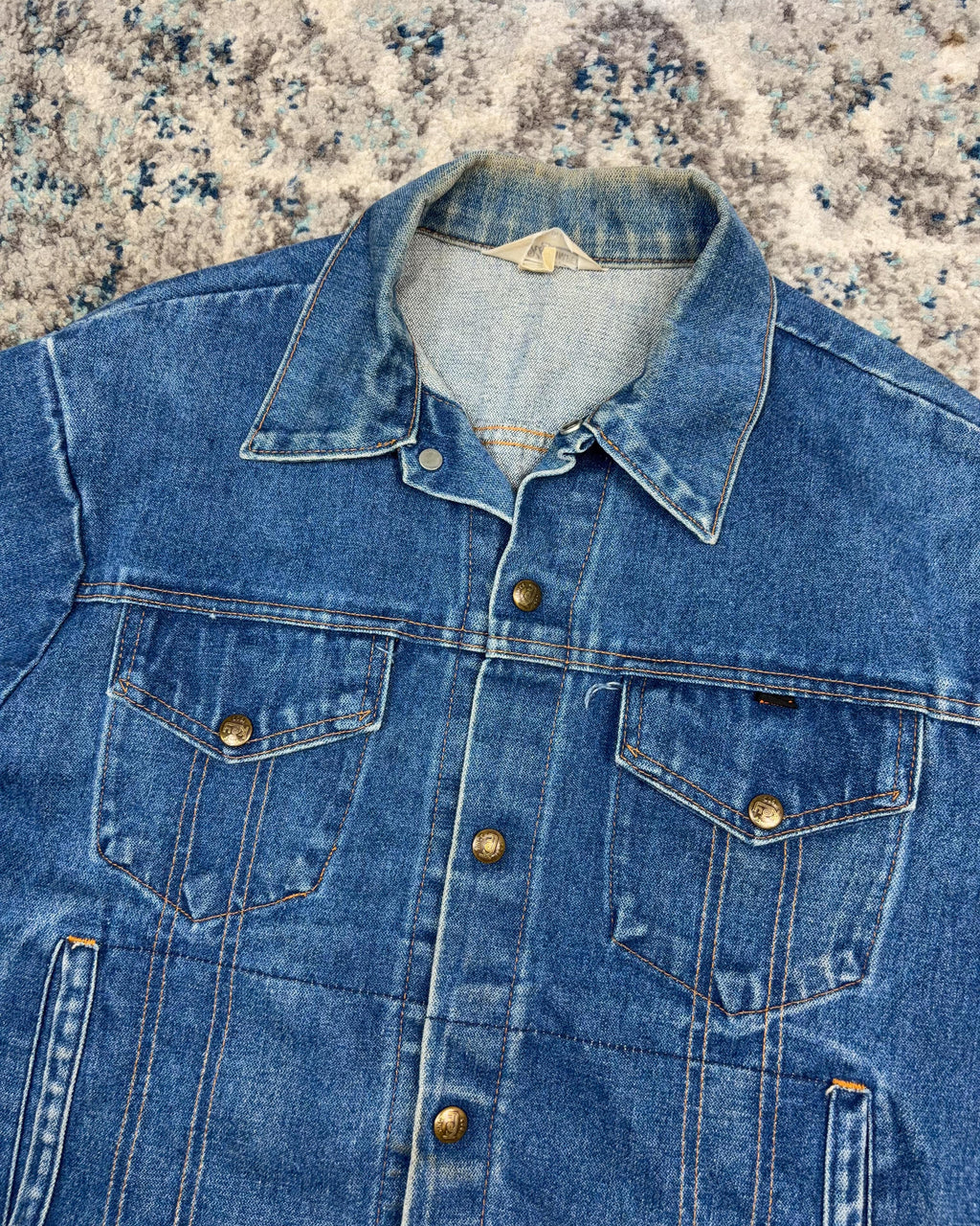 Vintage 80s/90s Key Imperial Medium Wash Denim Trucker Jacket Size YOUTH XL