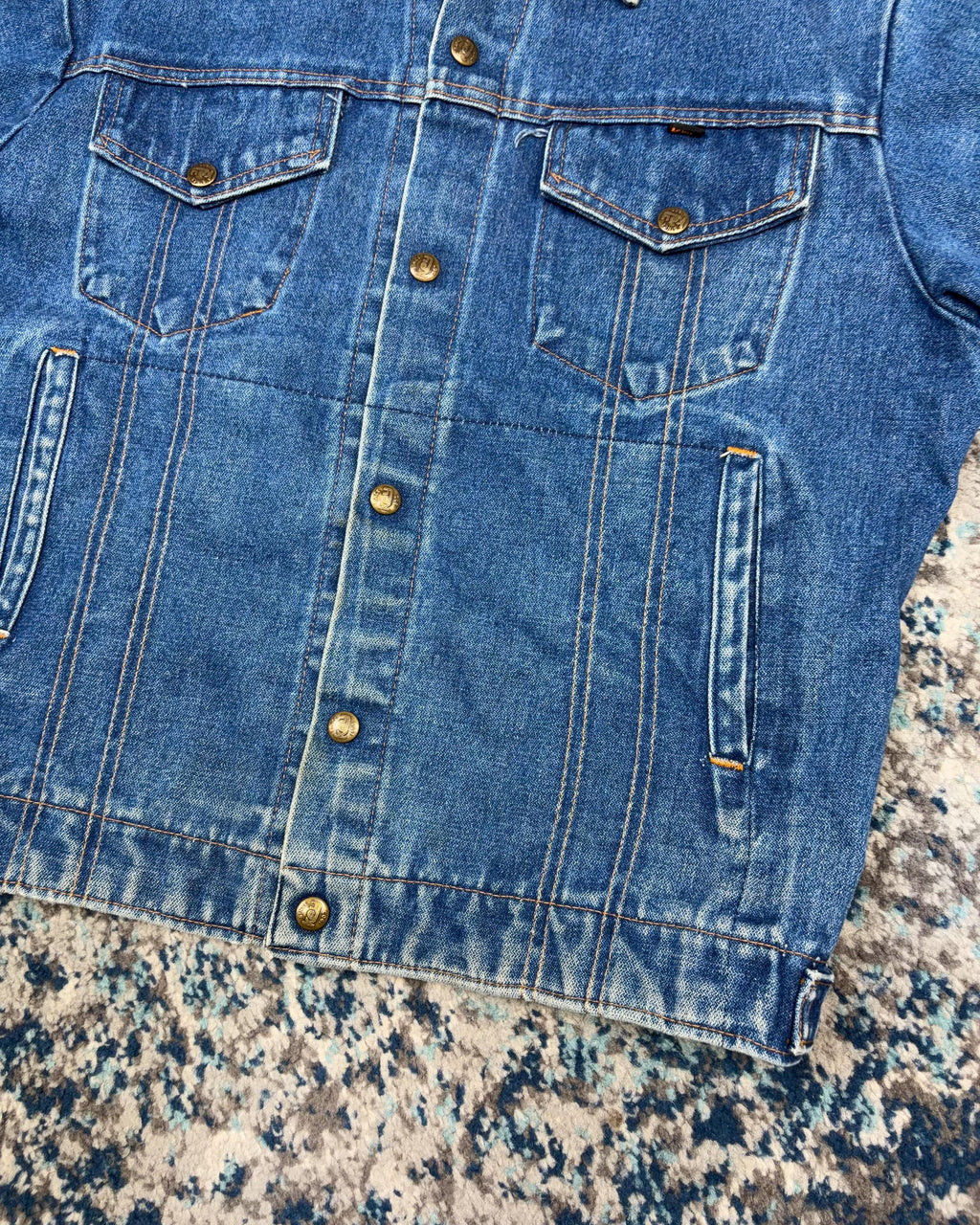 Vintage 80s/90s Key Imperial Medium Wash Denim Trucker Jacket Size YOUTH XL