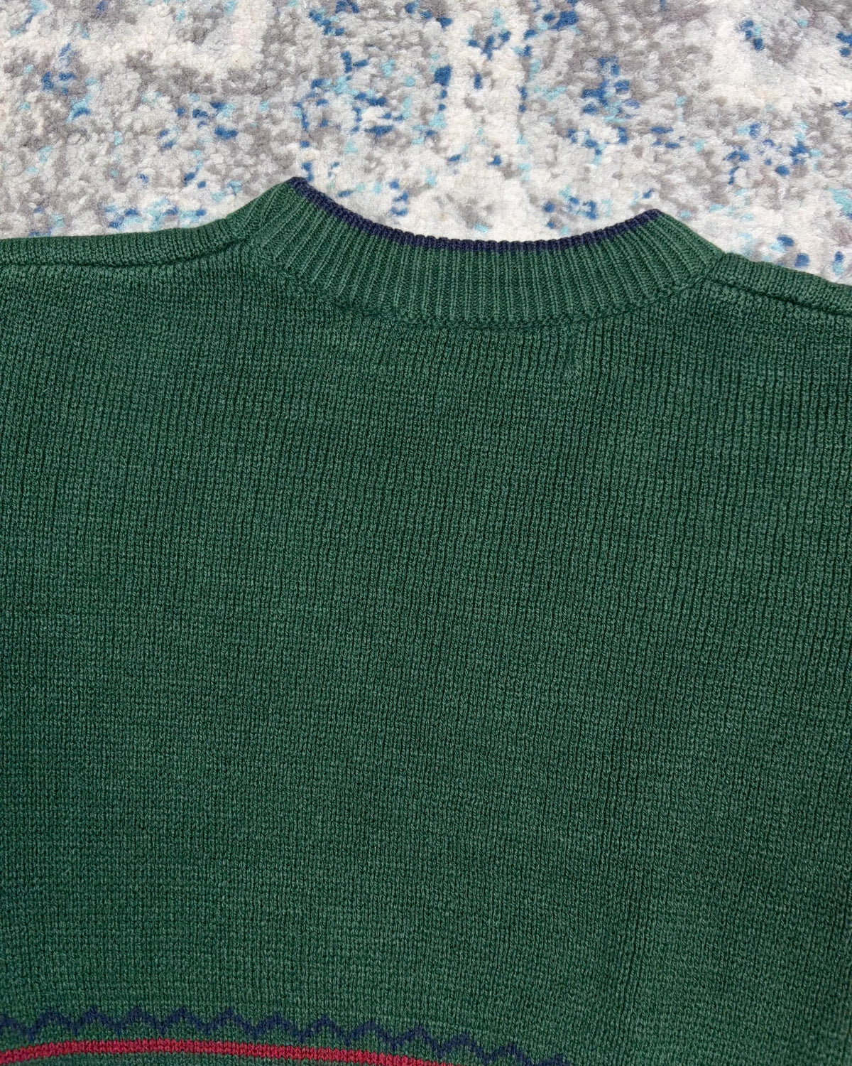 Vintage 90s USA Football Polo Style Bear Graphic Pullover Knit Sweater Size YOUTH S4