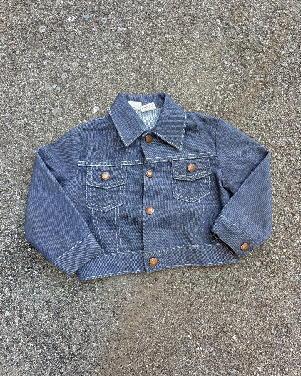 Vintage 90s Montgomery Ward Contrast Stitch Trucker Denim Jacket Size 2T