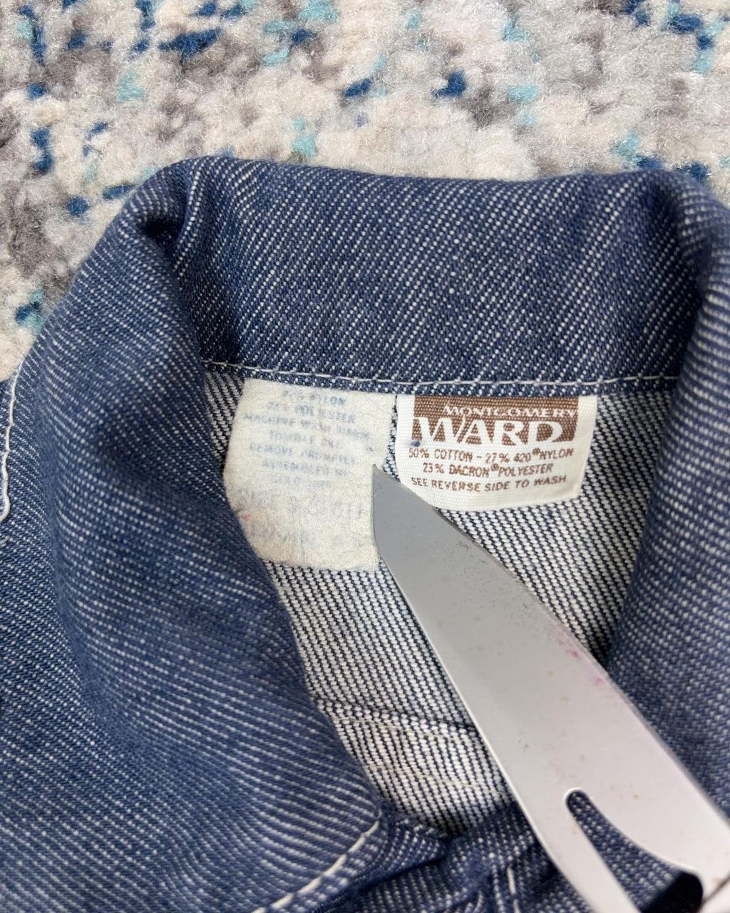 Vintage 90s Montgomery Ward Contrast Stitch Trucker Denim Jacket Size 2T