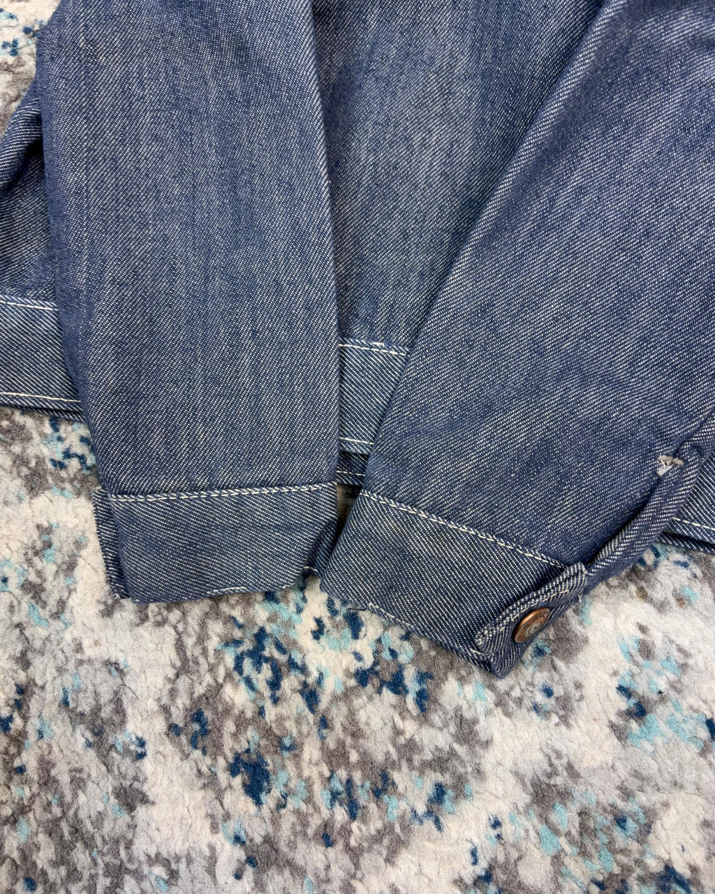 Vintage 90s Montgomery Ward Contrast Stitch Trucker Denim Jacket Size 2T