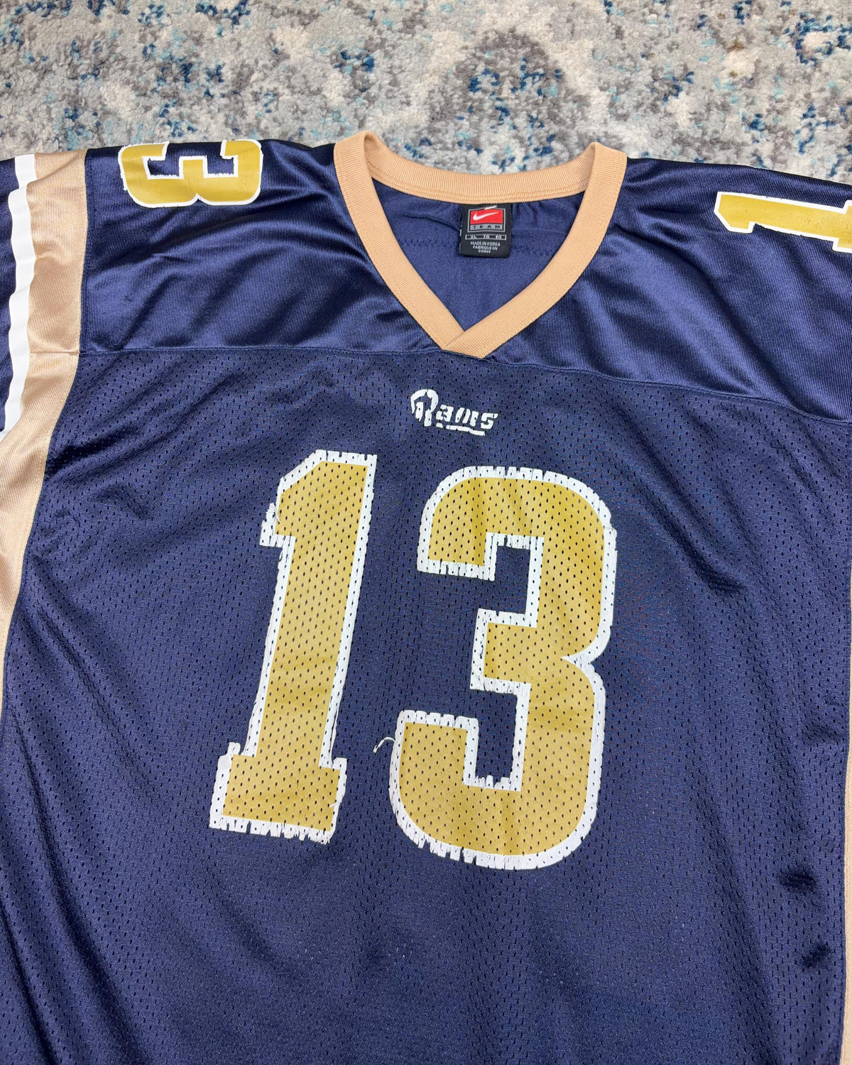 Vintage Kurt Warner #13 St. Louis Rams NFL Nike Football Jersey Size XL
