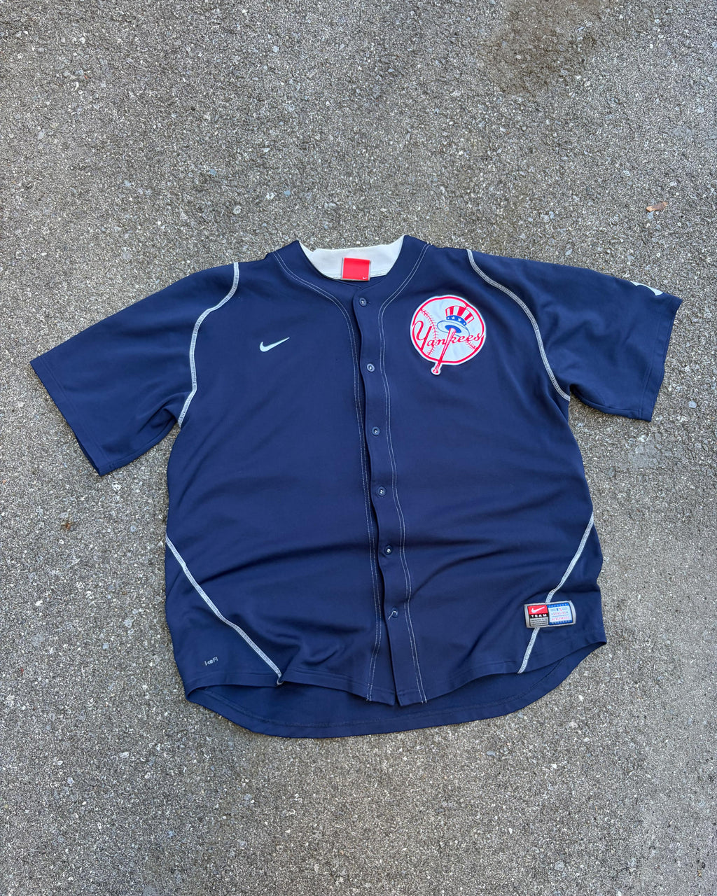 Vintage New York Yankees MLB Top Hat Logo Stitched Nike Baseball Jersey Size 2XL