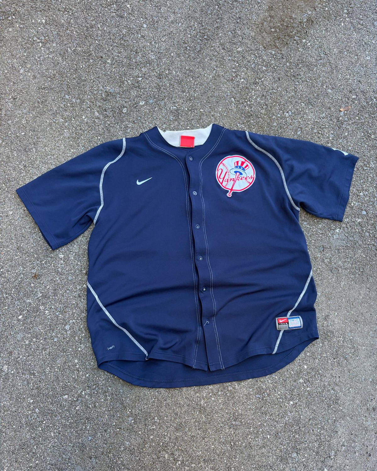 Vintage New York Yankees MLB Top Hat Logo Stitched Nike Baseball Jersey Size 2XL