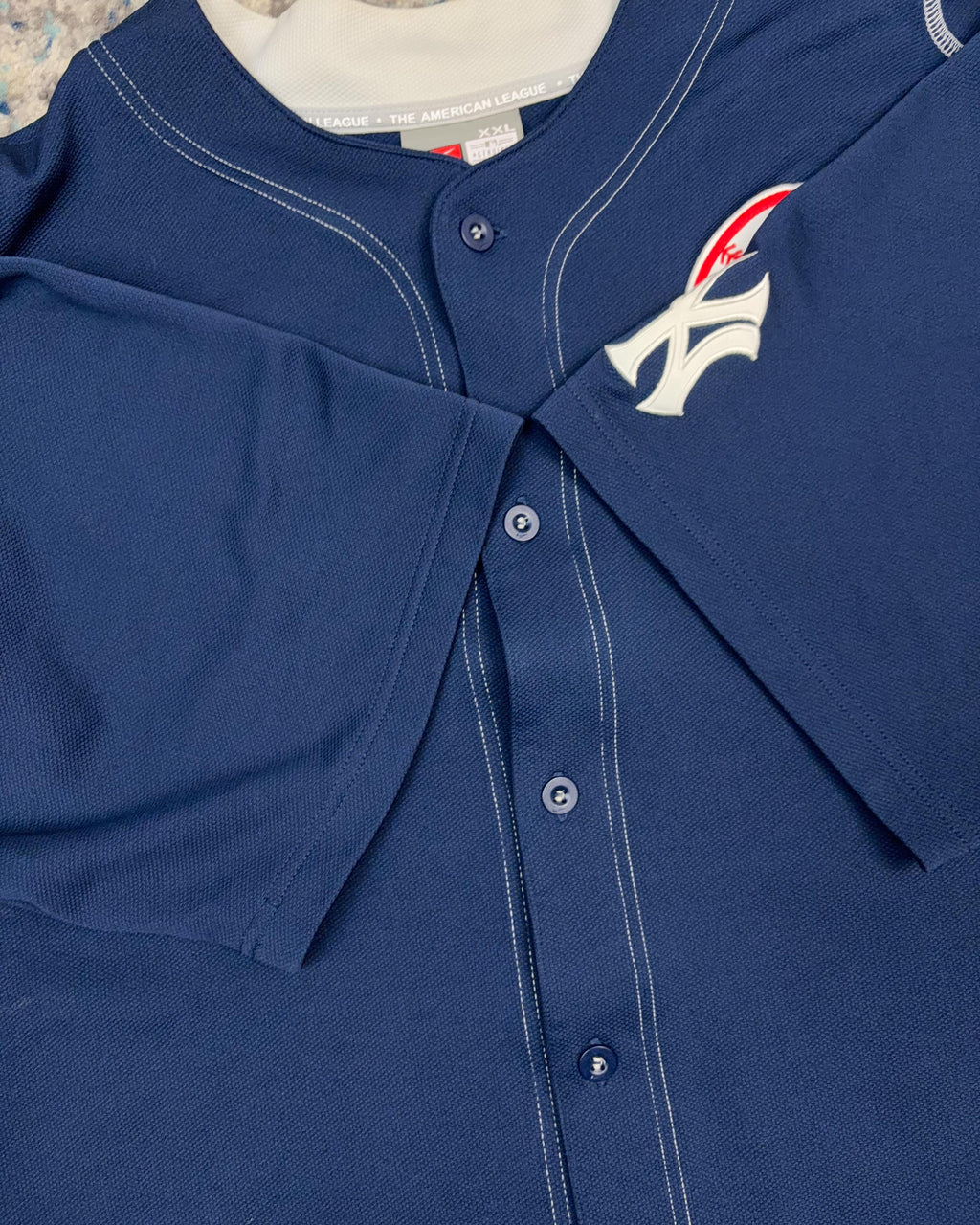 Vintage New York Yankees MLB Top Hat Logo Stitched Nike Baseball Jersey Size 2XL