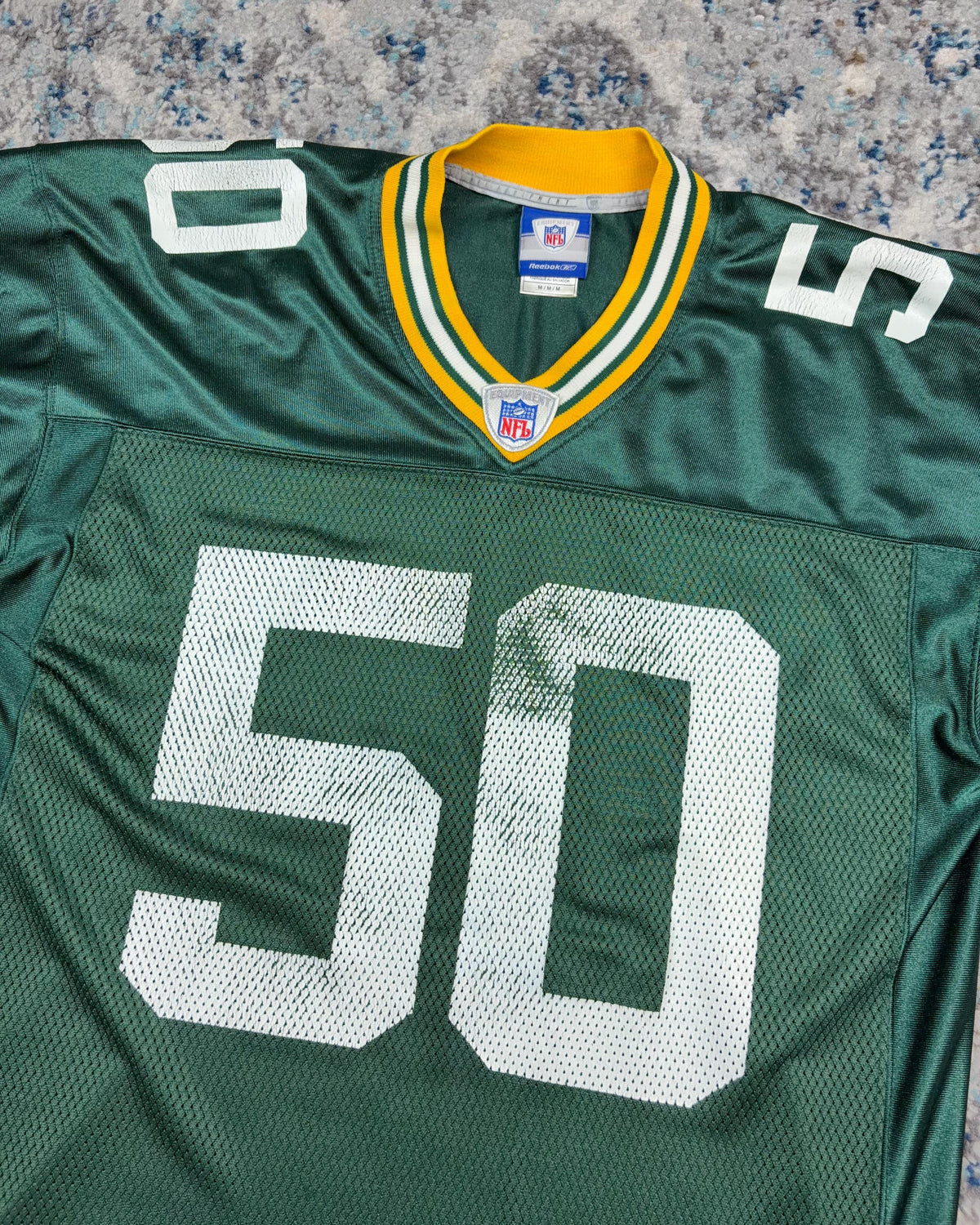 A.J. Hawk #50 Green Bay Packers NFL Reebok Football Jersey Size Medium