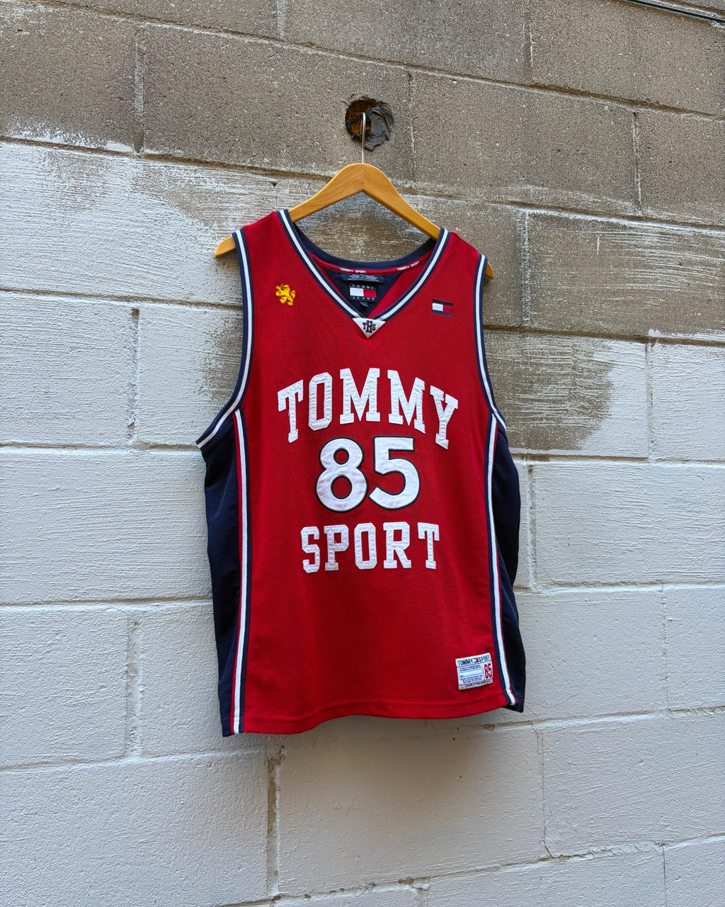 Vintage Tommy Hilfiger Sport Embroidered Logo Basketball Jersey Size Large