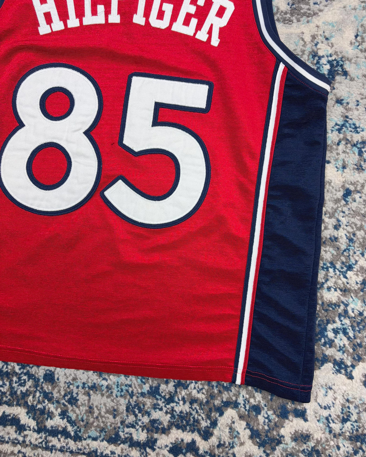 Vintage Tommy Hilfiger Sport Embroidered Logo Basketball Jersey Size Large