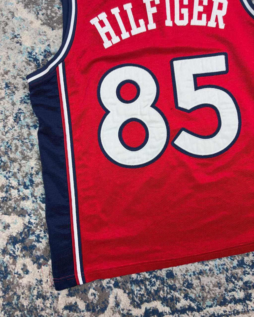 Vintage Tommy Hilfiger Sport Embroidered Logo Basketball Jersey Size Large