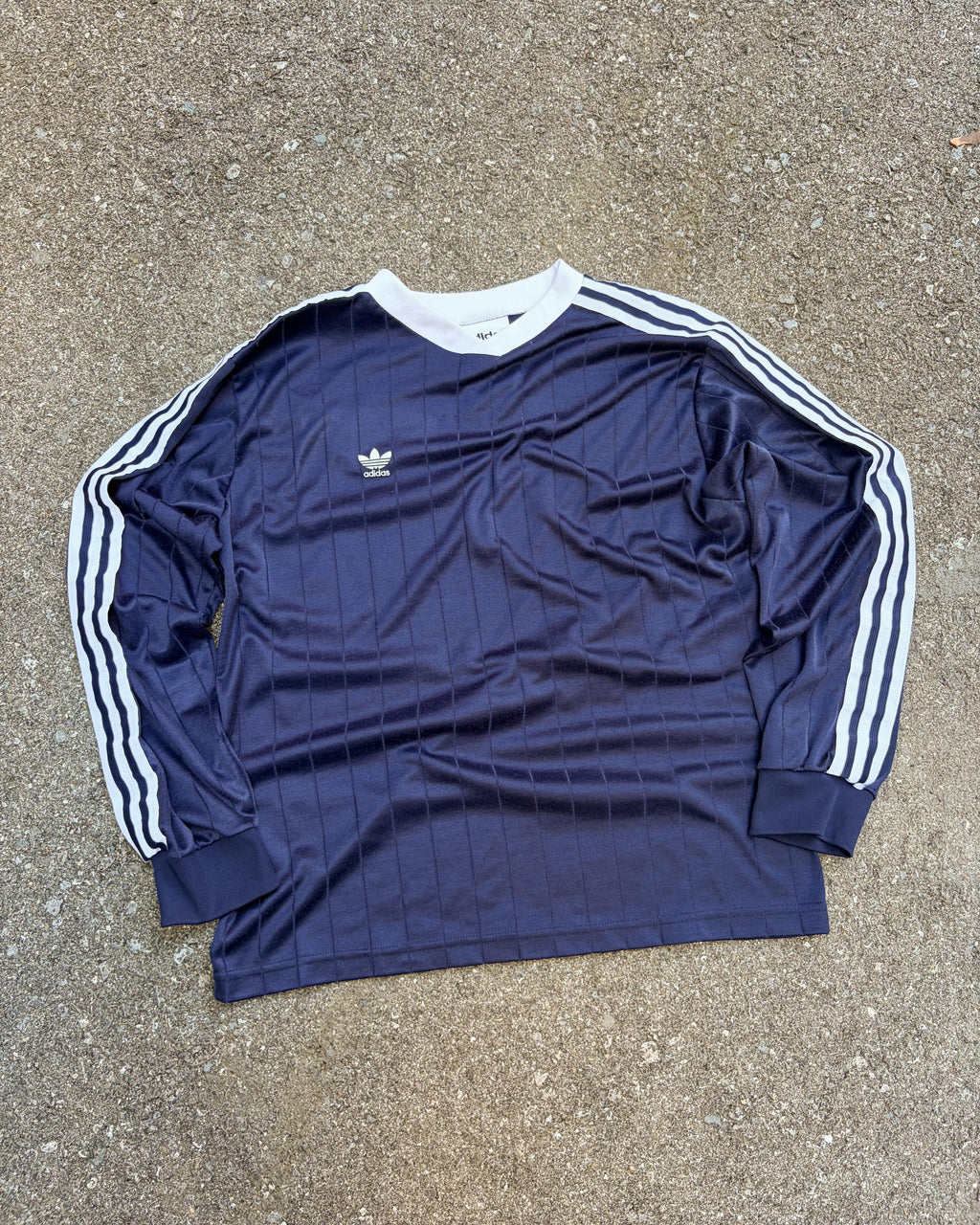 Vintage 90s Adidas Trefoil Logo Striped Long Sleeve Soccer Jersey Size Large
