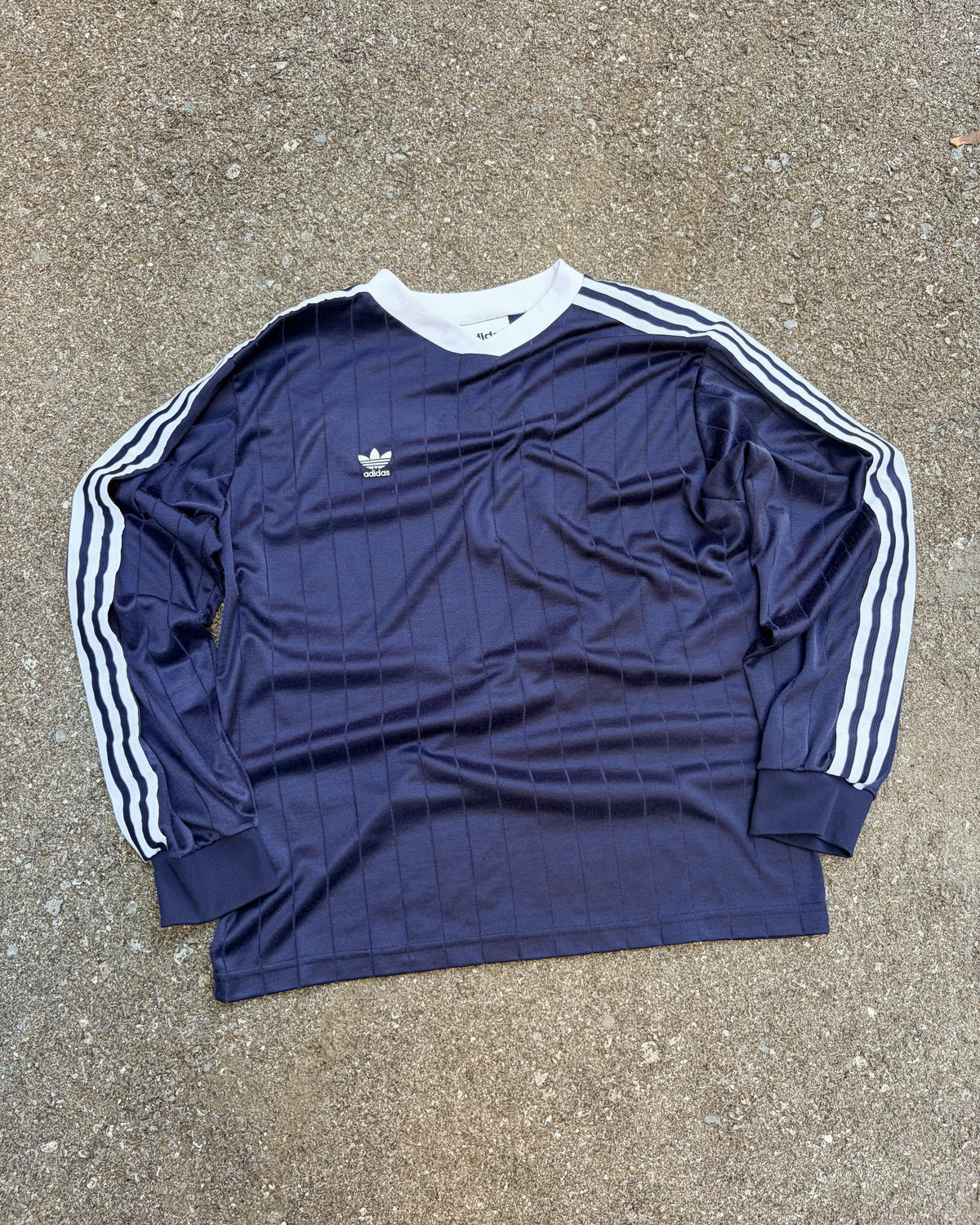 Vintage 90s Adidas Trefoil Logo Striped Long Sleeve Soccer Jersey Size Large