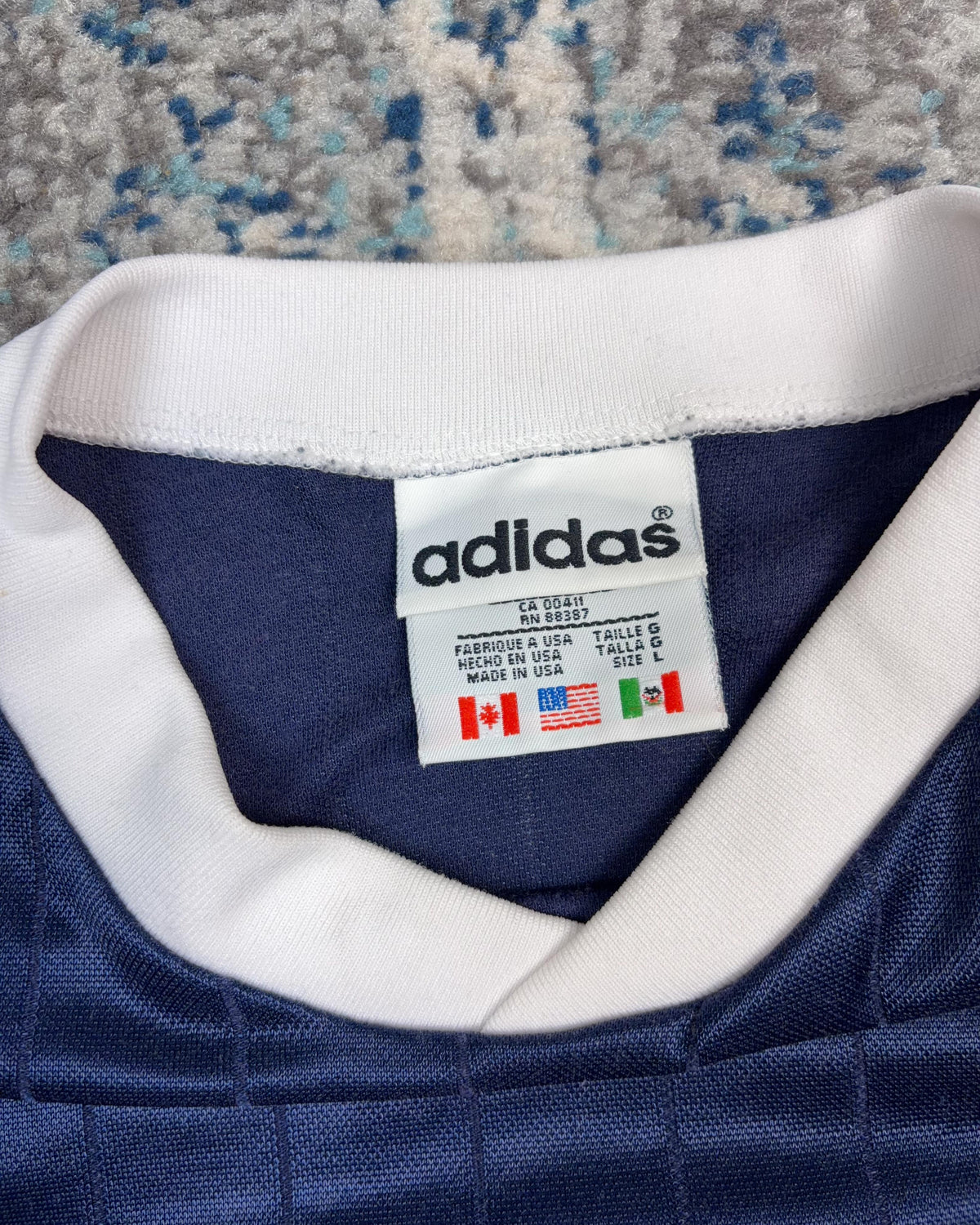 Vintage 90s Adidas Trefoil Logo Striped Long Sleeve Soccer Jersey Size Large