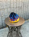 Bonnet vintage avec motif flammes, taille unique