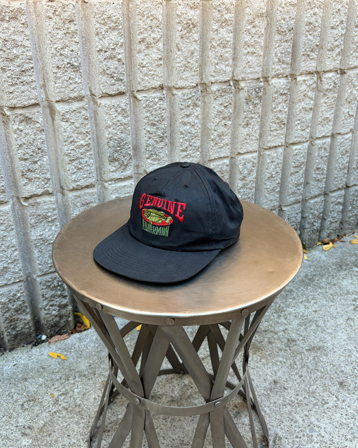 Casquette snapback vintage authentique Fisherman avec broderie « Bass » et inscription, taille unique