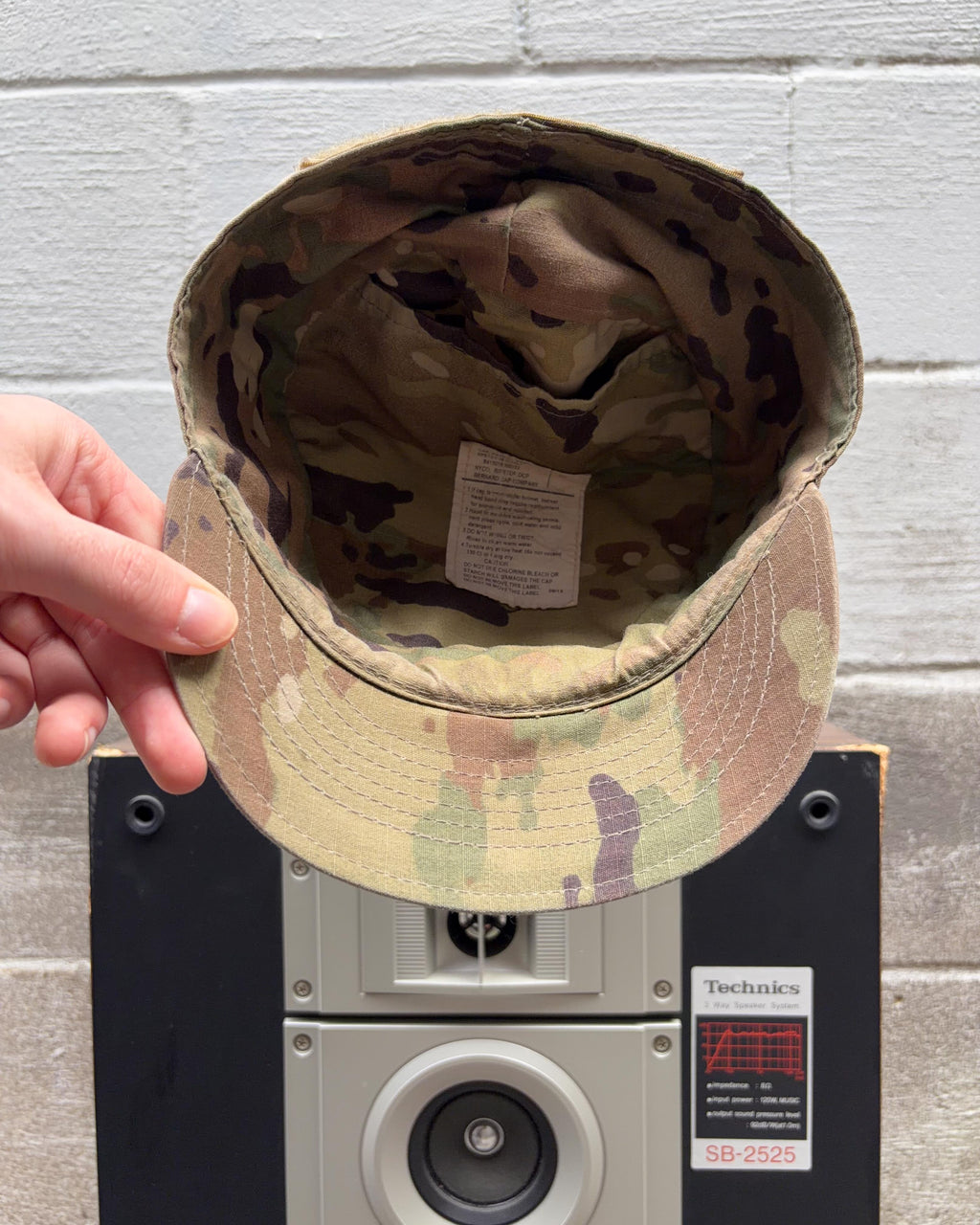 Casquette militaire U.S. Army en camouflage opérationnel, grade soldat de 1re classe, taille unique