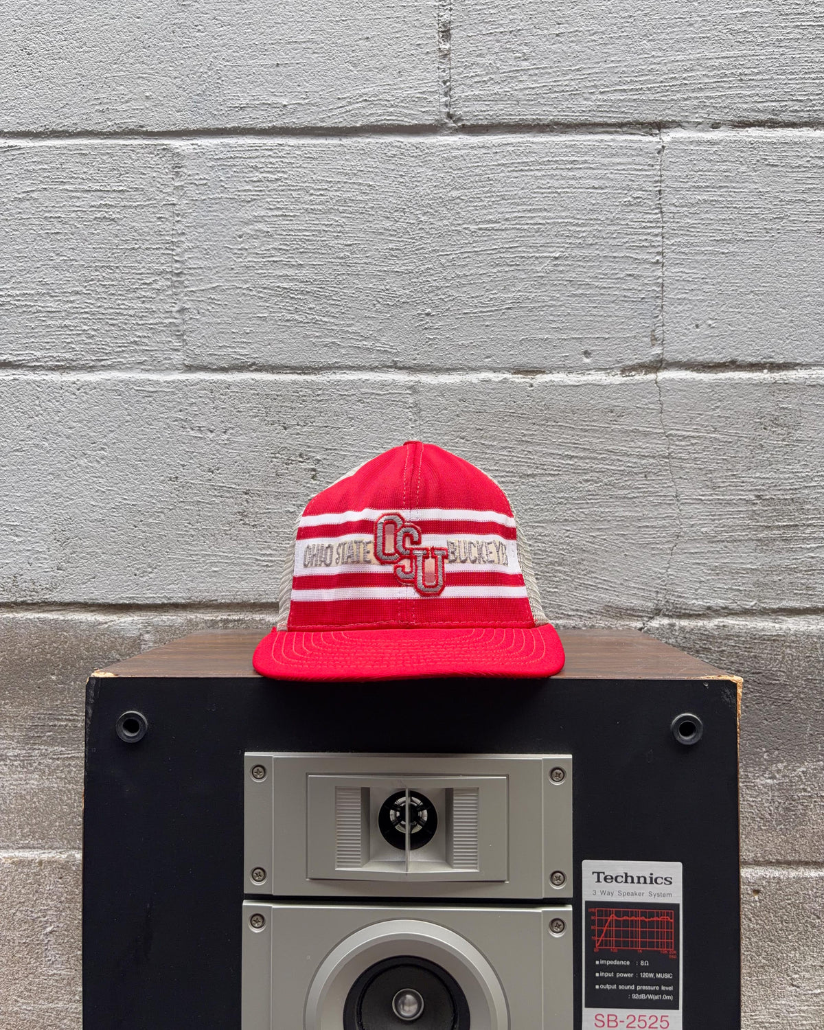 Casquette vintage années 80/90 Ohio State Buckeyes NCAA style trucker à pression, taille unique