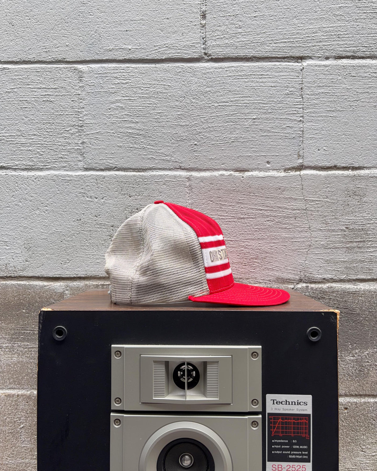 Casquette vintage années 80/90 Ohio State Buckeyes NCAA style trucker à pression, taille unique