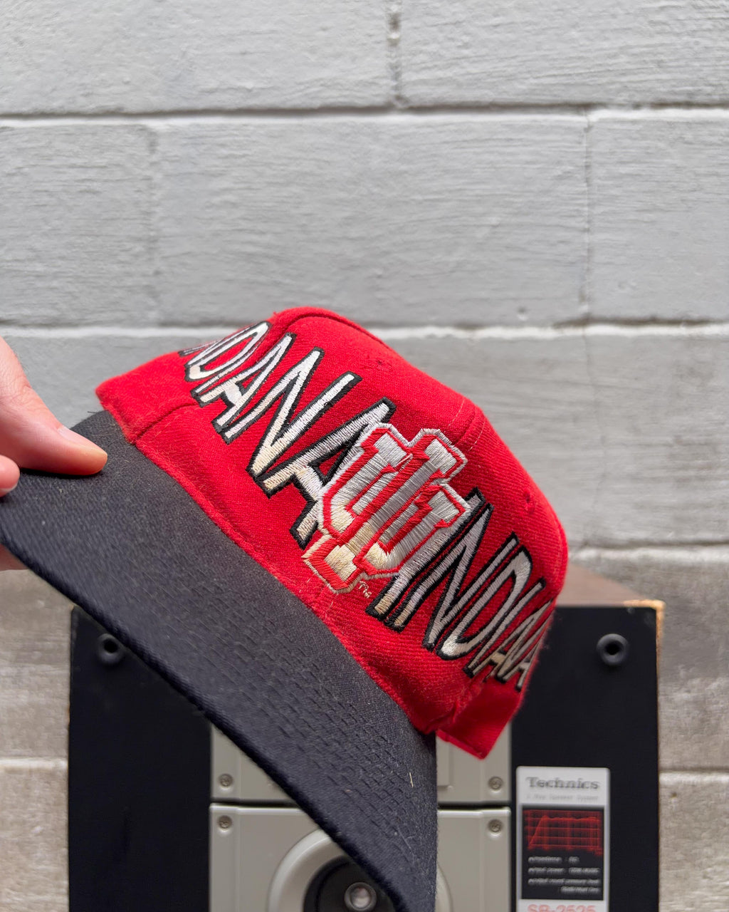 Casquette Snapback vintage années 90 Indiana Hoosiers NCAA, lettrage brodé, taille unique (OSFA)