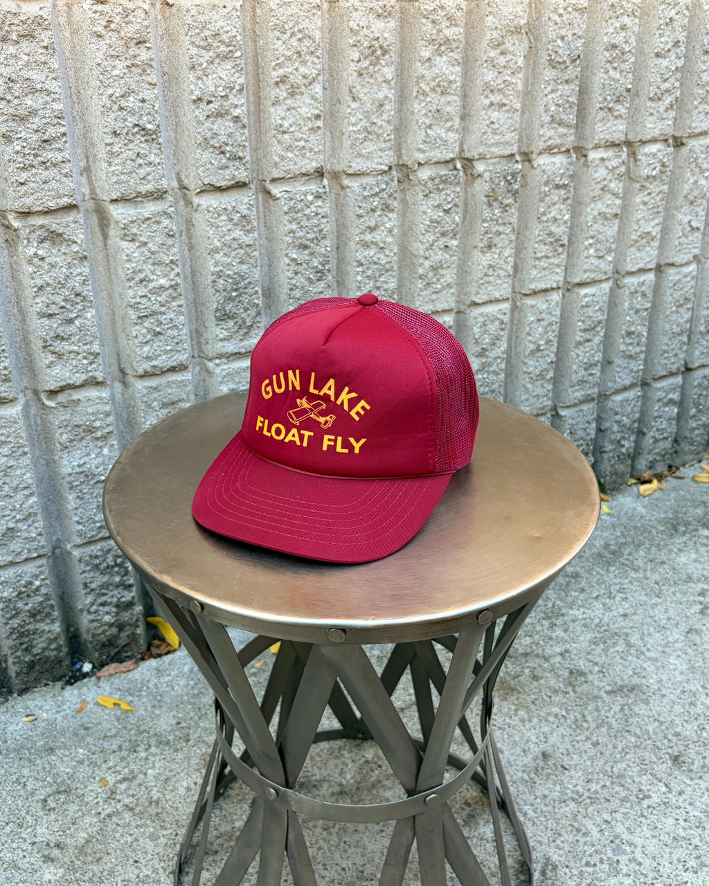 Casquette trucker vintage années 80/90 Gun Lake Float Fly à visière, taille unique, réglable