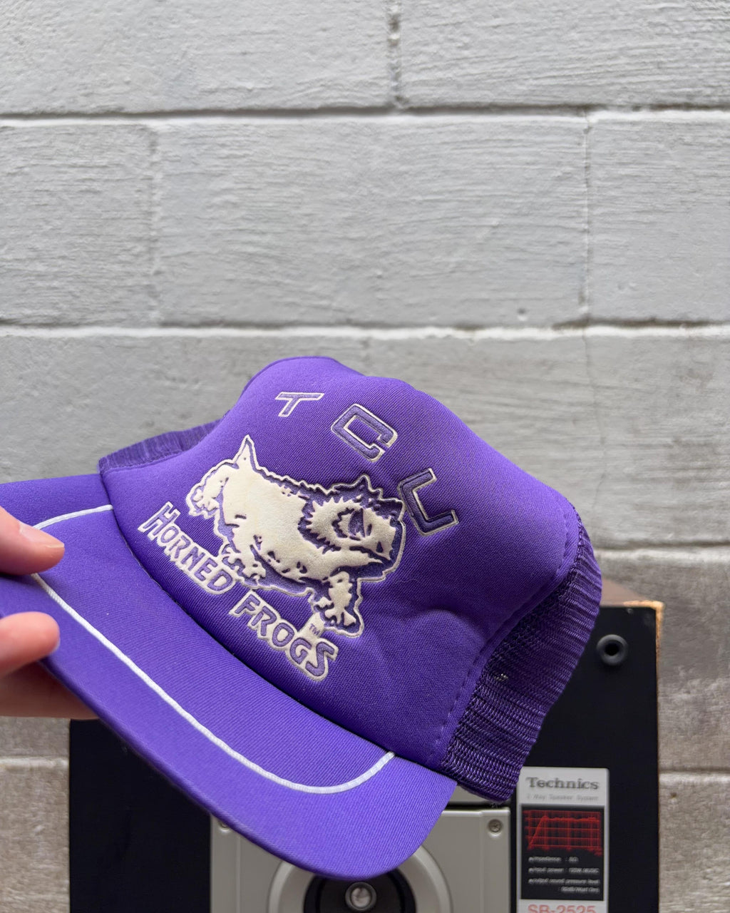 Casquette vintage style trucker TCU Horned Frogs NCAA années 80/90, taille unique (snapback)
