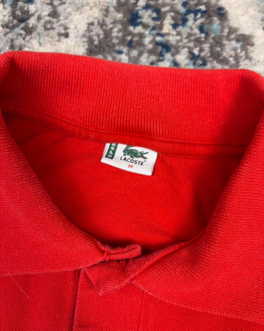 Vintage Lacoste Embroidered Logo 1/4 Button Polo Button Up Shirt Size Medium