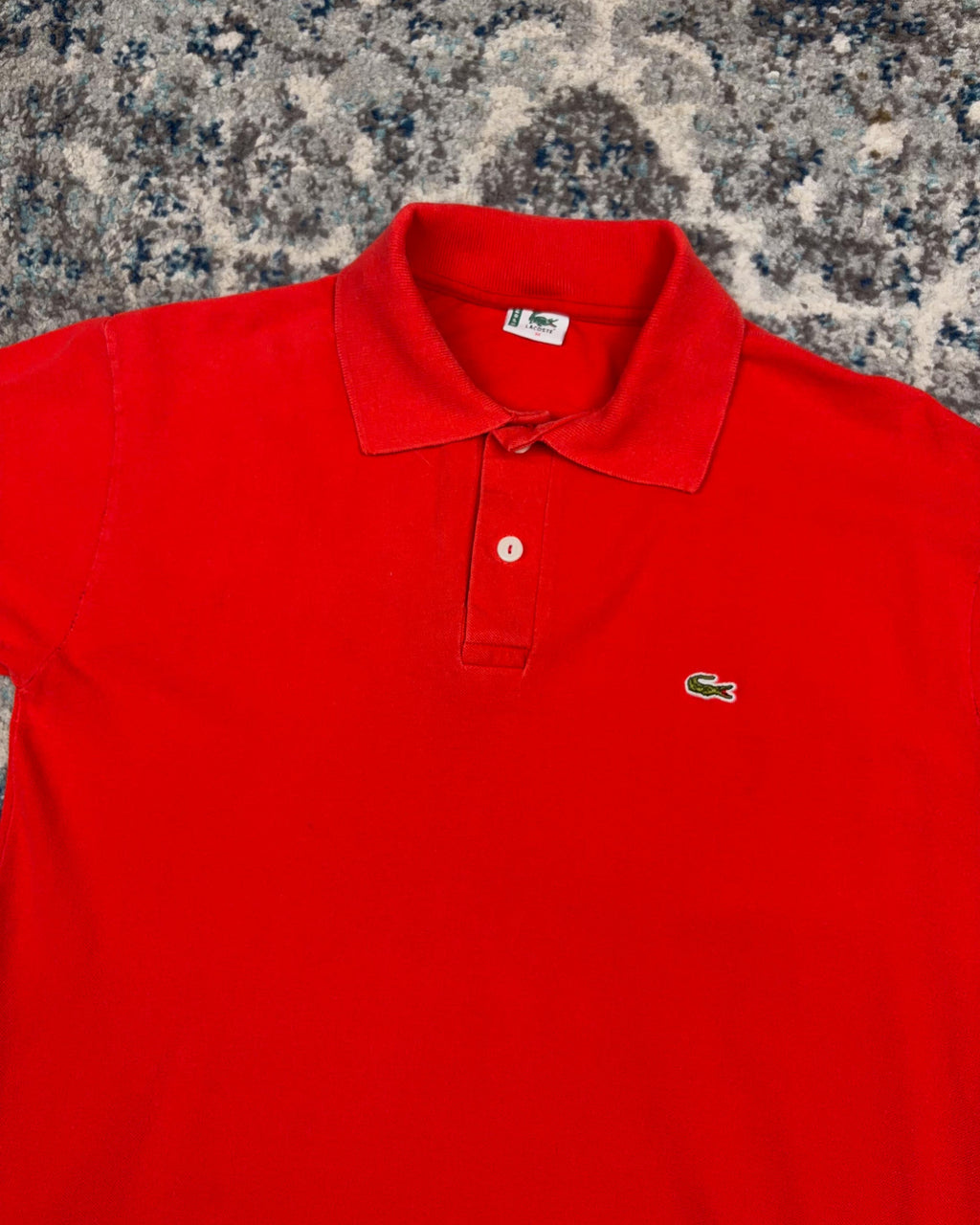 Vintage Lacoste Embroidered Logo 1/4 Button Polo Button Up Shirt Size Medium