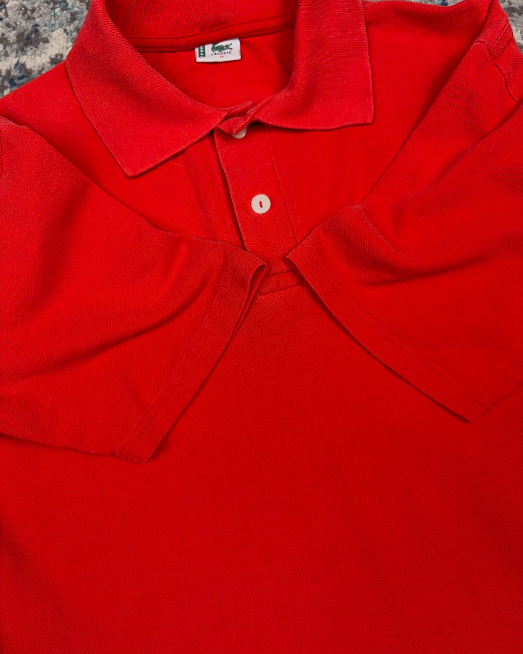 Vintage Lacoste Embroidered Logo 1/4 Button Polo Button Up Shirt Size Medium