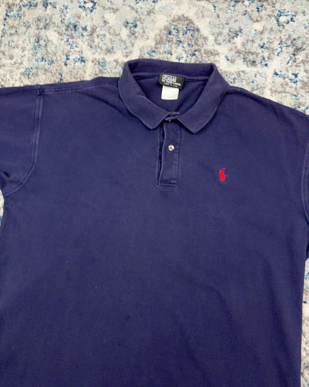 Vintage 90s Polo Ralph Lauren Embroidered Pony 1/4 Button Up Shirt Size XL