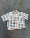 Vintage Carhartt Plaid Short Sleeve Reworked Cropped Button Up Shirt Size XLT