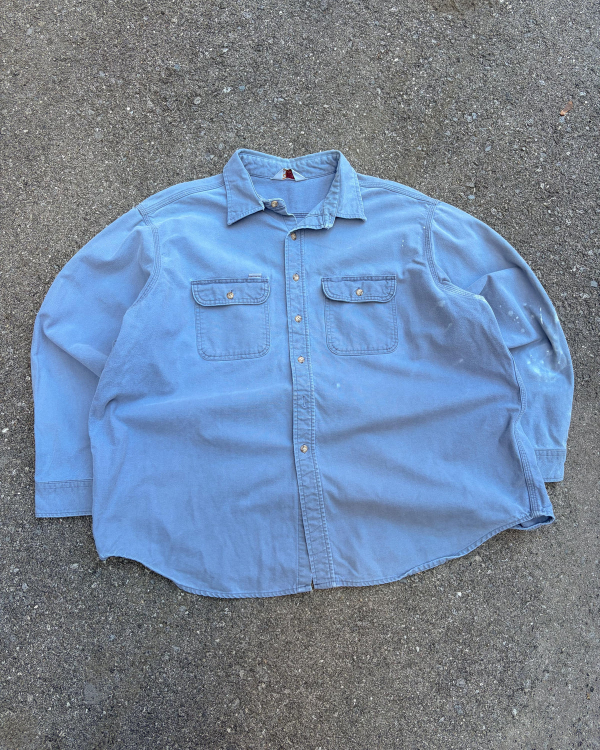 Vintage 90s Carhartt Double Pocket Long Sleeve Workwear Button Up Shirt Size 2XL